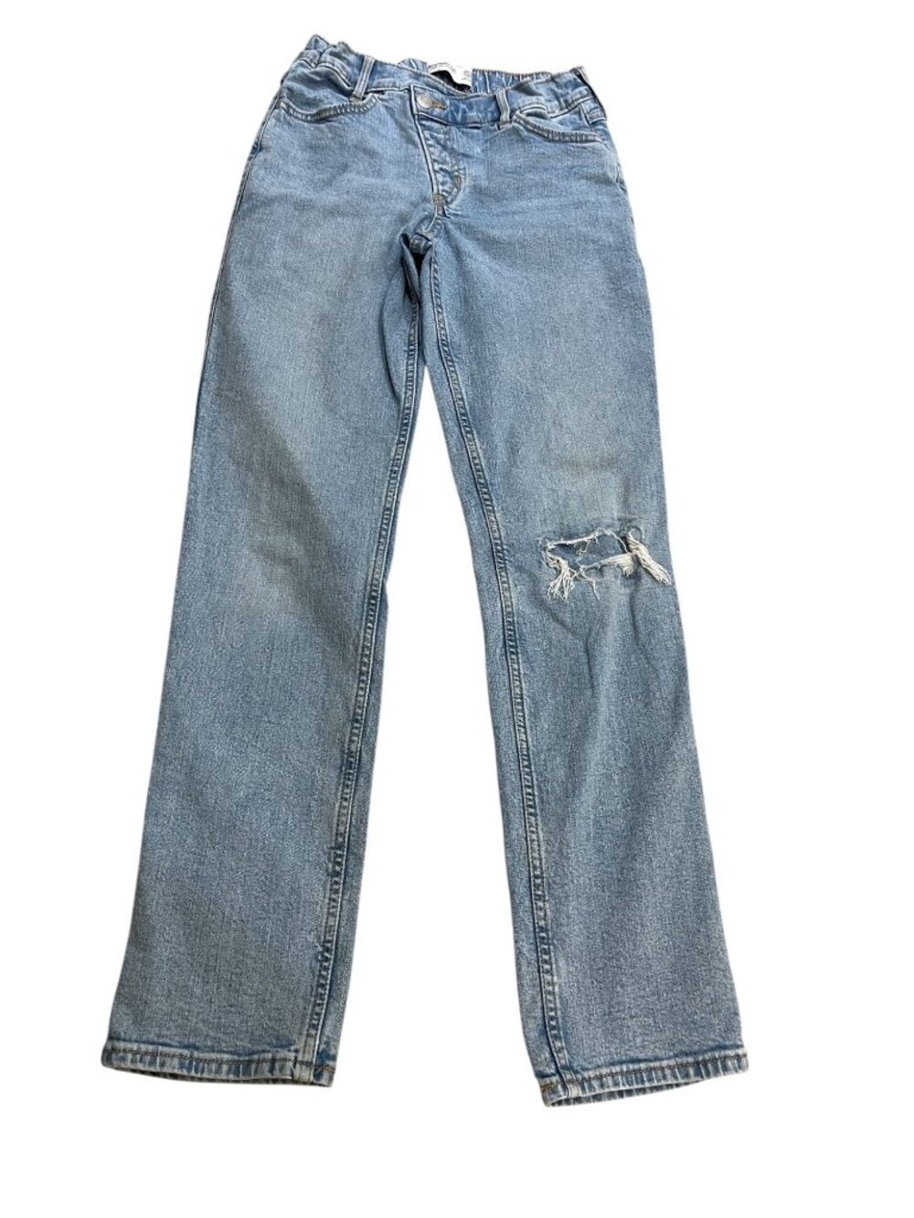 Abercrombie Kids High Rise Straight Light Wash Jeans Girls Size 13/14 Long